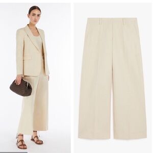 MaxMara Wide-Leg Pants in Light Beige